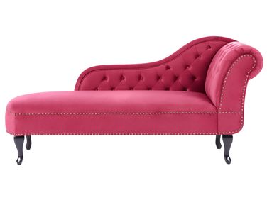 Chaise longue côté droit NIMES Velours Rouge foncé