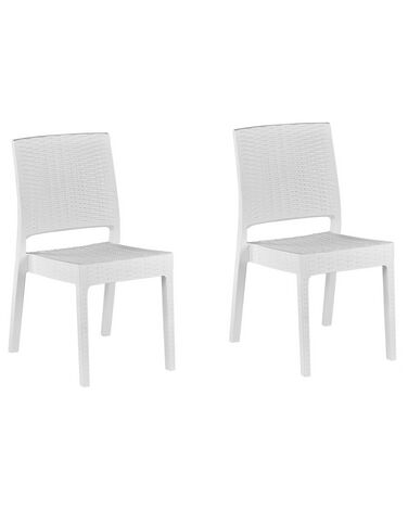 Lot de 2 chaises de jardin FOSSANO Matière synthétique Blanc