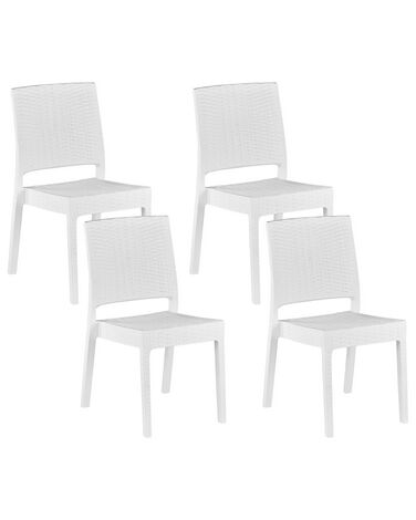 Lot de 4 chaises de jardin FOSSANO Matière synthétique Blanc