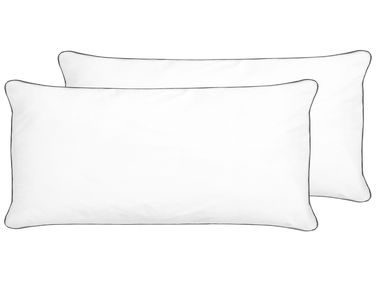 Set van 2 hoofdkussens PELISTER Laag Microvezel 40 x 80 cm Wit