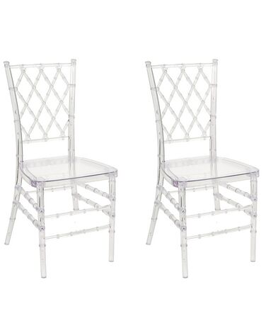 Lot de 2 chaises de salle à manger CLARION Transparent