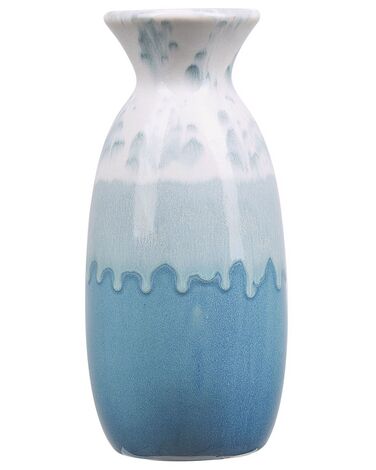 Flower Vase CHALCIS Stoneware 25 cm Blue