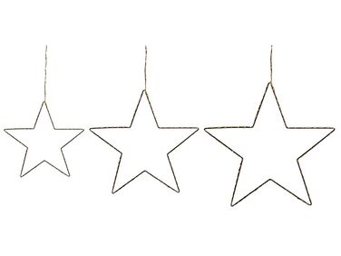 Lot de 3 décorations suspendues LED KUNNARI Étoile 50/40/30 cm Argenté