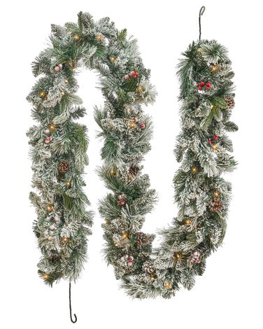 Guirlande de Noël enneigée LED WHITEHORN 270 cm Blanc