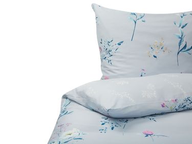 Ensemble de housses de couette EVERGREEN Satin de coton 220 x 240 cm Bleu clair