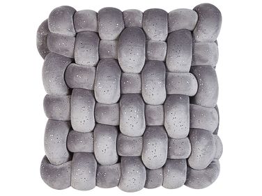 Sierkussen SIRALI Fluweel 30 x 30 cm Grijs effen