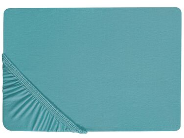 Hoeslaken HOFUF Katoen 160 x 200 cm Turquoise