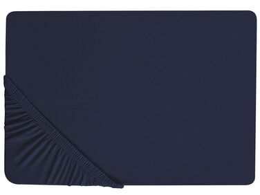 Hoeslaken HOFUF Katoen 140 x 200 cm Marineblauw