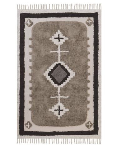 Vloerkleed GEYVE Beige 160 x 230 cm Katoen