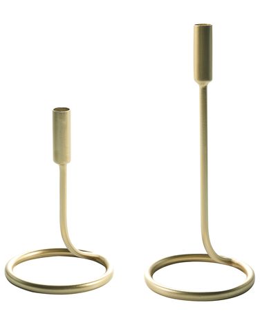 Lot de 2 bougeoirs BUNYU Métal 19/28 cm Doré