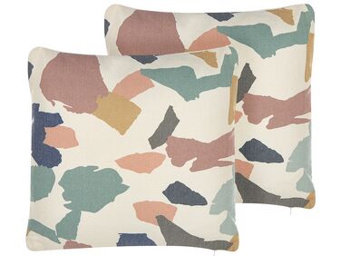 Lot de 2 coussins décoratifs FOTHERGILLA 45 x 45 cm Multicolore Motif abstrait