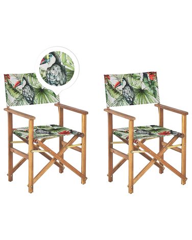 Lot de 2 chaises de jardin CINE Acacia Vert