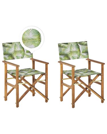 Lot de 2 chaises de jardin CINE Acacia Vert clair