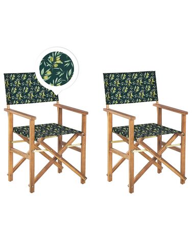 Lot de 2 chaises de jardin CINE Acacia Vert foncé
