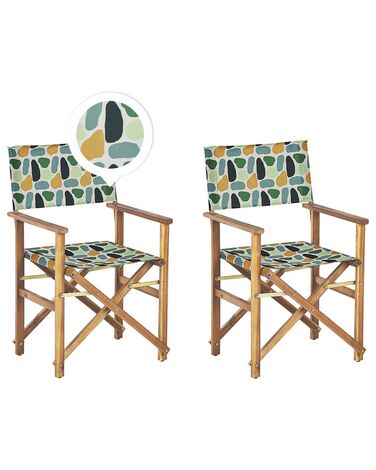 Lot de 2 chaises de jardin CINE Acacia Multicolore