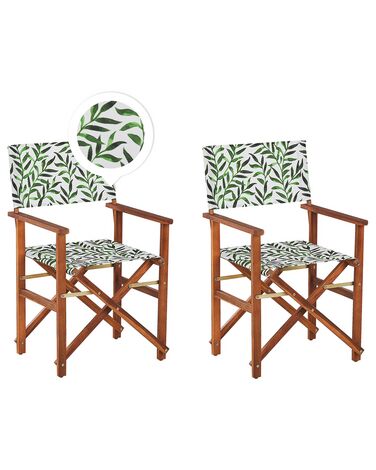 Lot de 2 chaises de jardin CINE Acacia Marron foncé