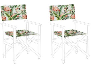 Lot de 2 tissus de remplacement pour chaises de jardin CINE Rose