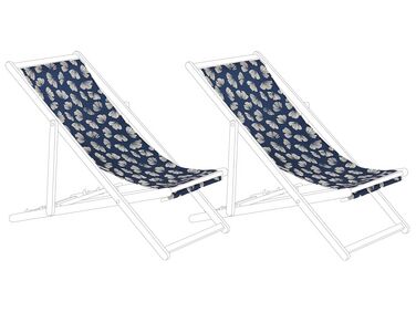 Lot de 2 tissus de remplacement pour chaises longues ANZIO/AVELLINO 113 x 44 cm Bleu marine