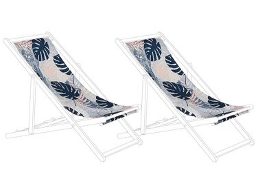 Set van 2 vervangingsdoeken voor ligstoel ANZIO/AVELLINO 113 x 44 cm Blauw