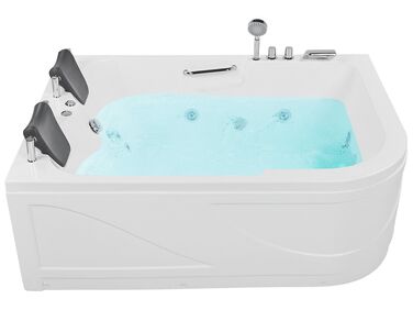 Hoek bubbelbad met LED BAYAMO rechtszijdig 170 x 120 cm Wit