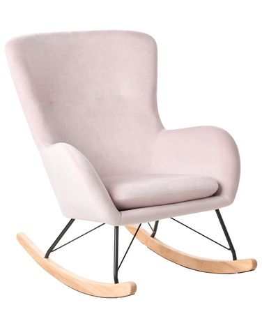 Schommelstoel ELLAN Fluweel Roze
