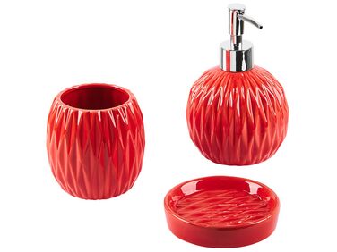 3-delige badkameraccessoireset BELEM Keramiek Rood