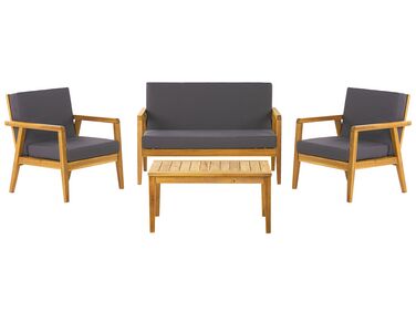Ensemble de salon de jardin avec table 4 places PALLANO Acacia Gris foncé