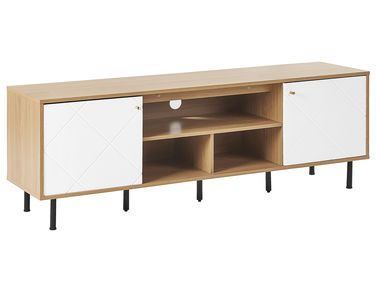Meuble TV PALMER Marron/blanc