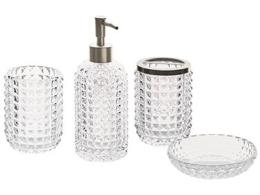4-delige badkameraccessoireset TAPIA Glas Transparant