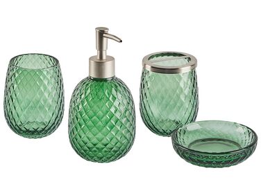 4-delige badkameraccessoireset CANOA Glas Groen