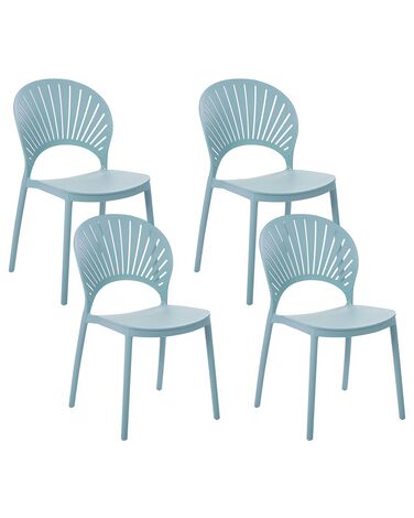 Lot de 4 chaises de jardin OSTIA Bleu clair
