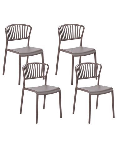 Lot de 4 chaises de jardin GELA Taupe