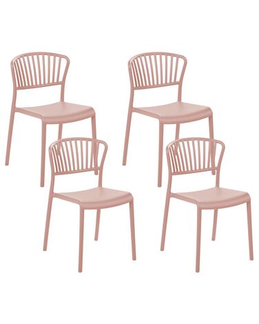Lot de 4 chaises de jardin GELA Rose pastel