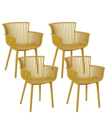 Lot de 4 chaises de jardin PESARO Jaune
