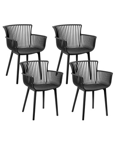 Lot de 4 chaises de jardin PESARO Noir