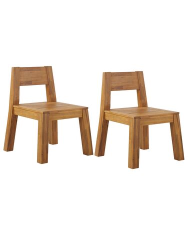 Lot de 2 chaises de jardin LIVORNO Acacia Marron