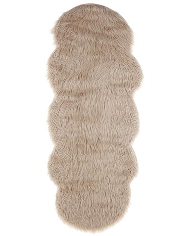 Tapis en fausse fourrure MAMUNGARI Beige sable 60 x 180 cm