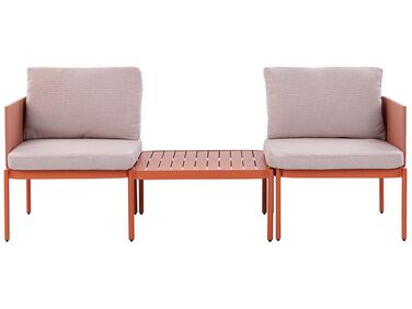 Ensemble de salon de jardin avec table 2 places TERRACINA Métal Orange