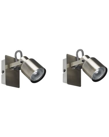 Lot de 2 spots BONTE Réglable Métal Argenté