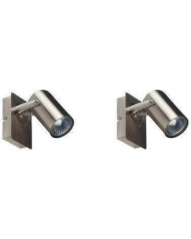 Lot de 2 spots KLIP Réglable Métal Argenté