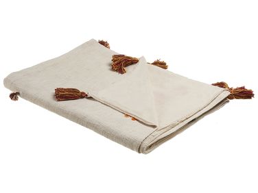 Plaid KHANDWA Katoen 130 x 180 cm Beige
