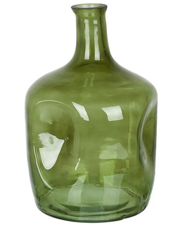 Bloemenvaas KERALA Glas 30 cm Olijfgroen