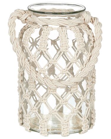 Lanterne JALEBI Tissu 31 cm Blanc cassé