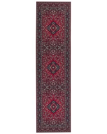 Vloerkleed VADKADAM Donkerrood 80 x 300 cm