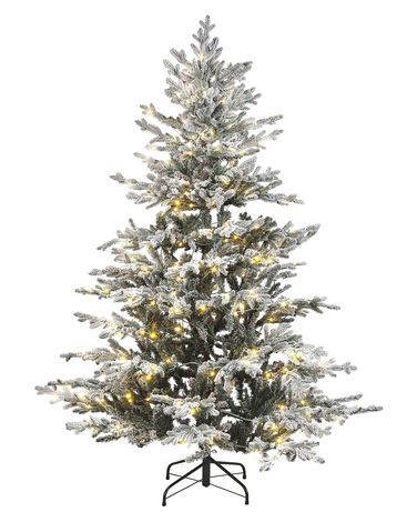 Besneeuwde kunstkerstboom LED BRISCO 180 cm Wit