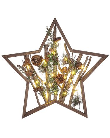 Décoration de Noël LED DOKKA Étoile 46 cm Marron