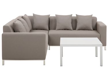 Tuin hoekloungeset met tafel 5-zits BELIZE rechtszijdig modulair Beige