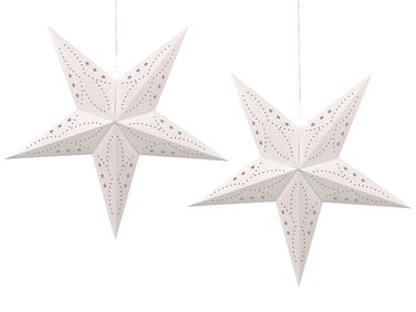 Set van 2 hangende decoraties LED MOTTI Ster 60 cm Wit