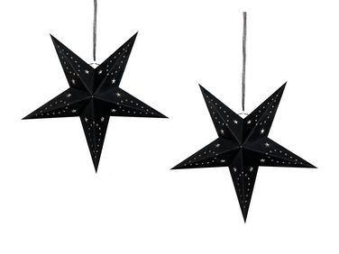 Lot de 2 décorations suspendues LED MOTTI Étoile 45 cm Noir