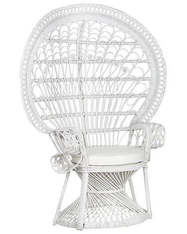 Peacock Chair EMMANUELLE Rattan White